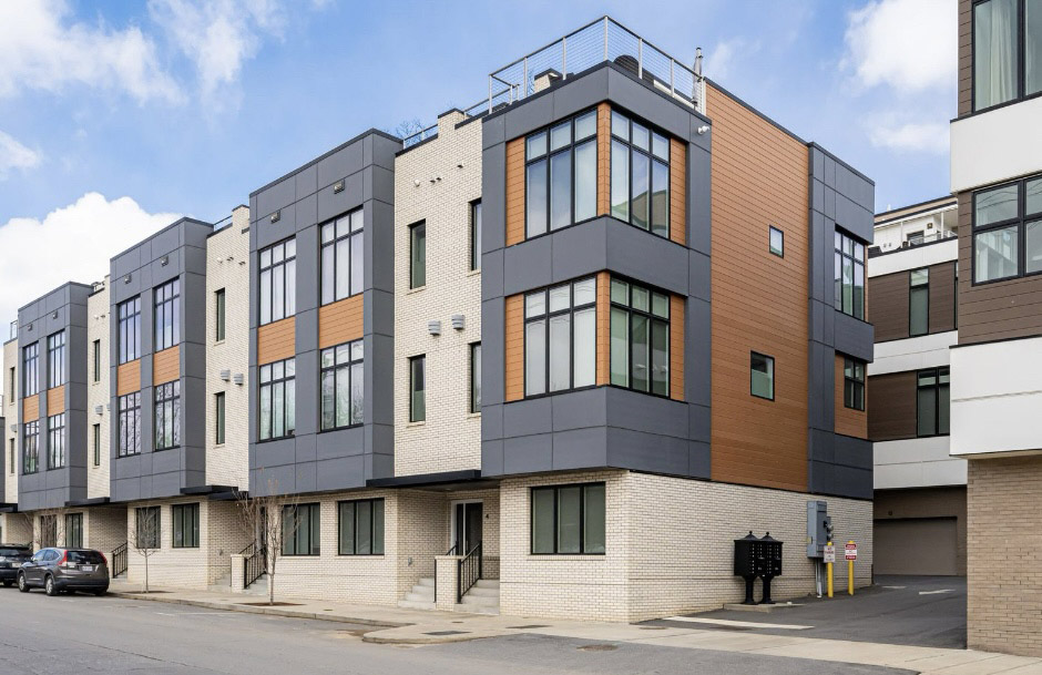 Community development overview showing residential homes